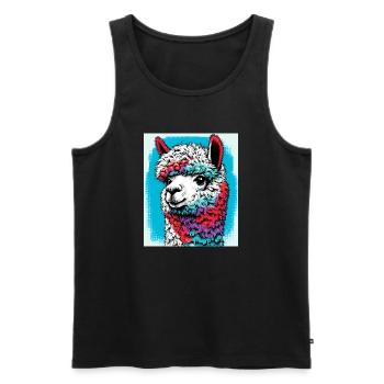 Alpaca - Men's Premium Organic Tank Top - black - Front - Michal (187cm)