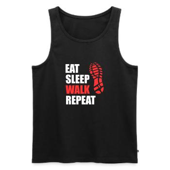 Eat Sleep Walk Repeat - Shoe Print Hiking - Men's Premium Organic Tank Top - black - Front - AI Model Male 178 light (178cm)