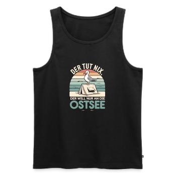  Der Tut Nix Der Will Nur An Die Ostsee Camping - Männer Premium Bio Tank Top - Schwarz - Vorne - AI Model Male 178 light (178cm)