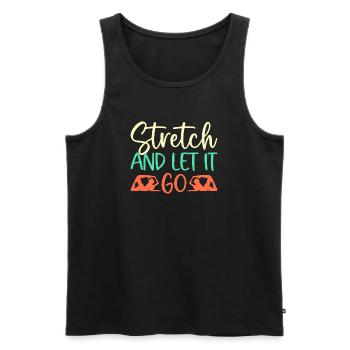 Yoga Stretch & Let It Go Funny Yoga - Männer Premium Bio Tank Top - Schwarz - Vorne - AI Model Male 178 light (178cm)