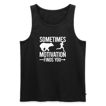 Manchmal findet dich die Motivation - Männer Premium Bio Tank Top - Schwarz - Vorne - Michal (187cm)