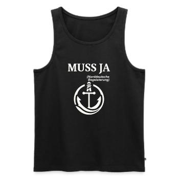 MUSS JA Norddeutscher Humor Spruch lustig - Männer Premium Bio Tank Top - Schwarz - Vorne - Michal (187cm)