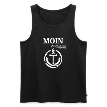 MOIN Norddeutscher Humor Spruch lustig  - Männer Premium Bio Tank Top - Schwarz - Vorne - Michal (187cm)