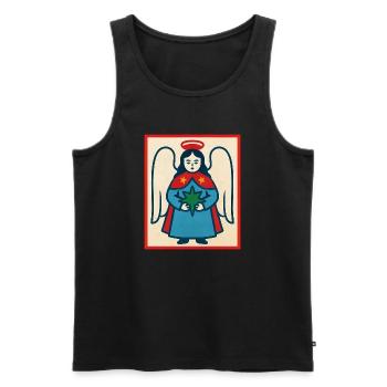 Vintage Angel Emblem Print - Men's Premium Organic Tank Top - black - Front - AI Model Male 178 light (178cm)