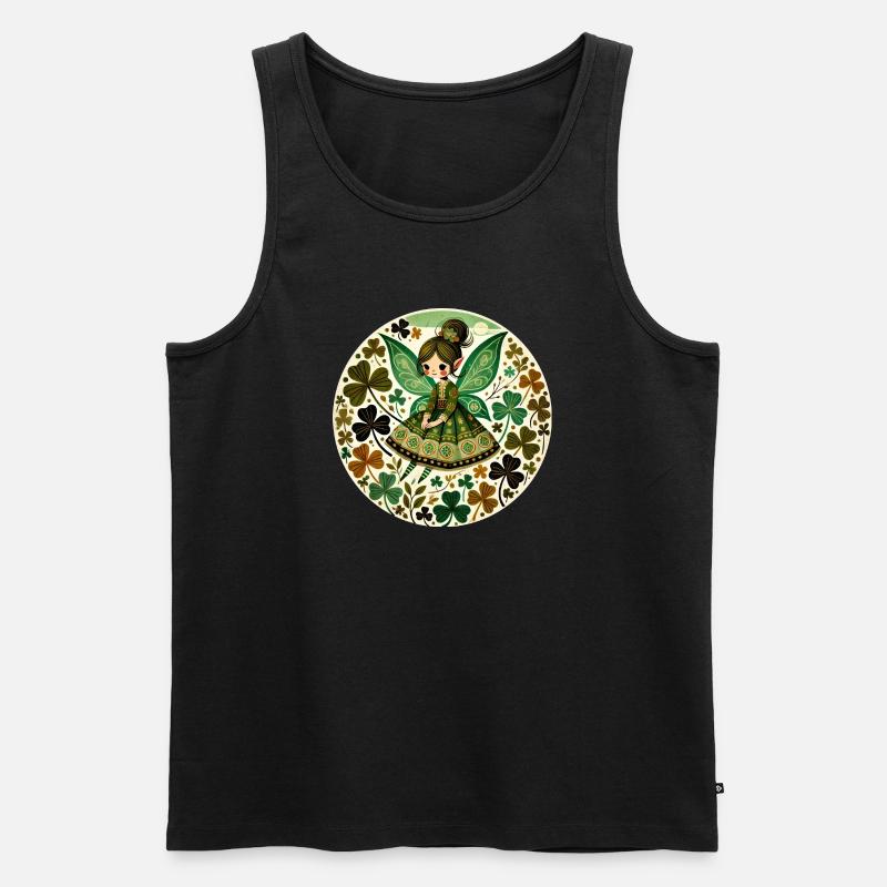 Smaragdfeenklee-Garten - Männer Premium Bio Tank Top - Schwarz
