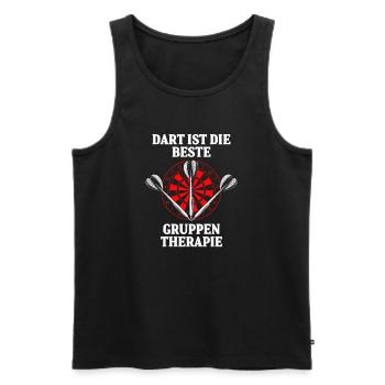 Dart ist die beste Gruppentherapie - Männer Premium Bio Tank Top - Schwarz - Vorne - Michal (187cm)