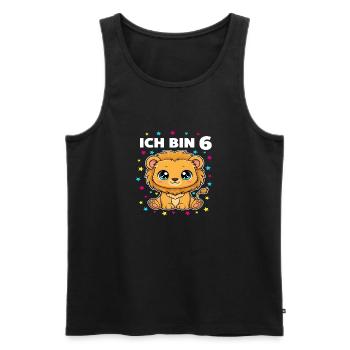 Ich bin 6 - Süßes Löwe zum 6. Geburtstag - Männer Premium Bio Tank Top - Schwarz - Vorne - Michal (187cm)