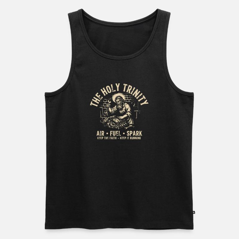 Holy Trinity Motor T-Luft-Kraftstofffunke - Männer Premium Bio Tank Top - Schwarz