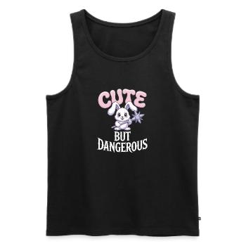 Süß Aber Gefährlich Cute Kawaii Aesthetic Katze - Men's Premium Organic Tank Top - black - Front - AI Model Male 178 light (178cm)