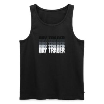 Day Trader Marché boursier Trader boursier - Débardeur bio Premium Homme - noir - Devant - AI Model Male 178 light (178cm)