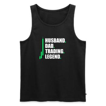 Husband Dad Trading Stock Market Stock Market Trader - Men's Premium Organic Tank Top - black - Front - Michal (187cm)