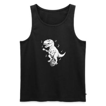 Illustration musicale pour monocycle T-Rex - Débardeur bio Premium Homme - noir - Devant - Michal (187cm)