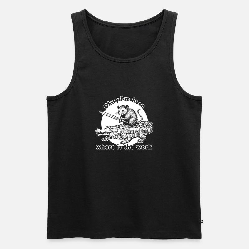 Panda Gitarrist Wappen - Männer Premium Bio Tank Top - Schwarz
