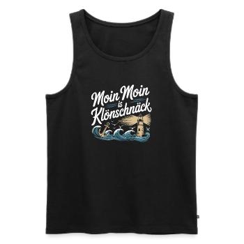  Moin Moin Is Klönschnäck Nordsee Ostsee Küste - Männer Premium Bio Tank Top - Schwarz - Vorne - Michal (187cm)