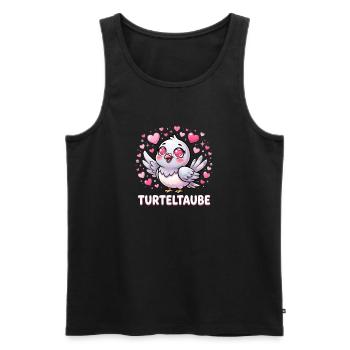 Turteltaube Niedliche Verliebte Taube - Männer Premium Bio Tank Top - Schwarz - Vorne - Michal (187cm)