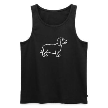 Dachshund white - Men's Premium Organic Tank Top - black - Front - AI Model Male 178 light (178cm)