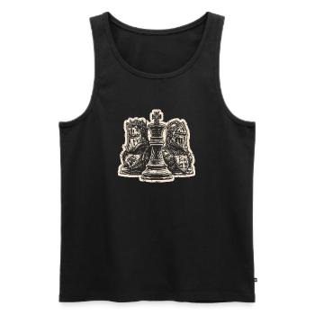 Chess Knight Medieval Figures for Men - Men's Premium Organic Tank Top - black - Front - AI Model Male 178 light (178cm)