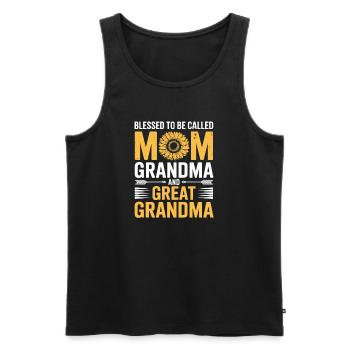 Mama Großmutter Sonnenblumen Design - Männer Premium Bio Tank Top - Schwarz - Vorne - Michal (187cm)