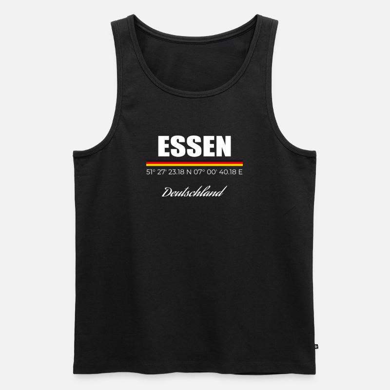 Essen - Männer Premium Bio Tank Top - Schwarz