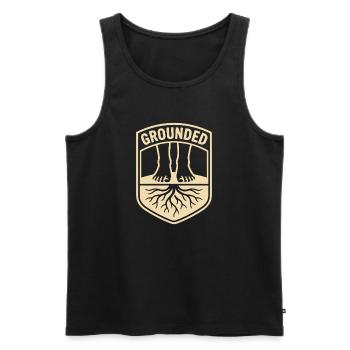 Grounded Mindfulness Balance - Men's Premium Organic Tank Top - black - Front - AI Model Male 178 light (178cm)