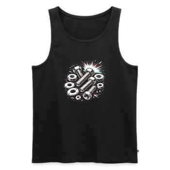Bolts Nuts Mechanic Tool Design - Men's Premium Organic Tank Top - black - Front - AI Model Male 178 light (178cm)