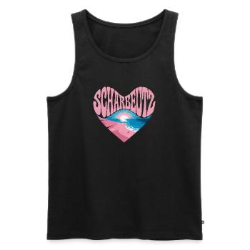  Scharbeutz Herz Ostsee Strand Sonnenuntergang - Männer Premium Bio Tank Top - Schwarz - Vorne - Michal (187cm)