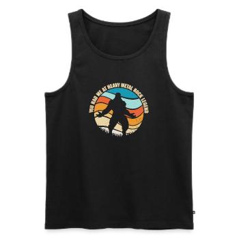Bigfoot in neon sunset - Men's Premium Organic Tank Top - black - Front - Michal (187cm)