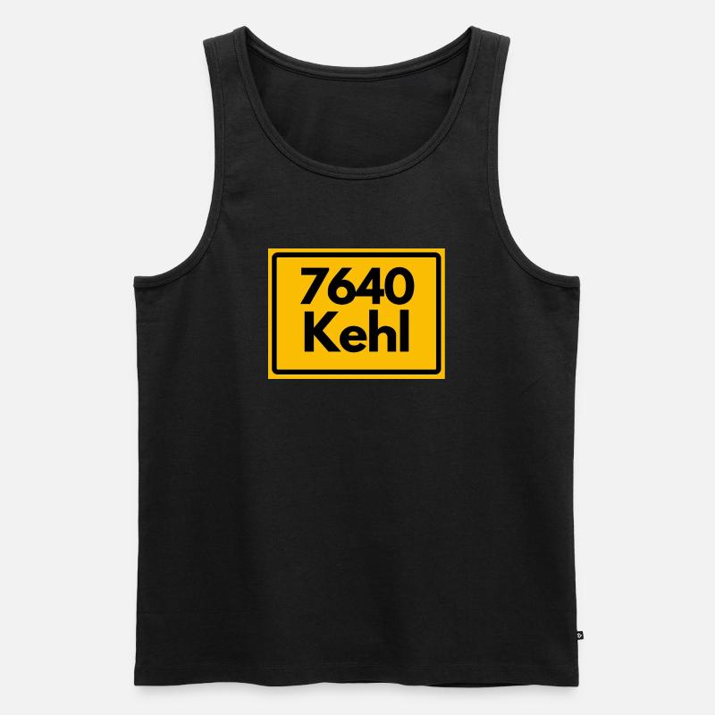 OLD POSTCODE RETRO 7640 KEHL HEIMATSTOLZ - Men's Premium Organic Tank Top - black