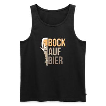 Bock auf Bier Biertrinker Ziege - Männer Premium Bio Tank Top - Schwarz - Vorne - AI Model Male 178 light (178cm)