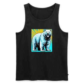 polar bear - Men's Premium Organic Tank Top - black - Front - AI Model Male 178 light (178cm)