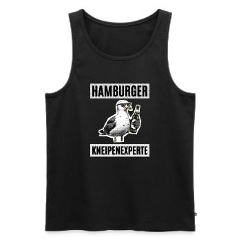 Expert en pubs de Hambourg - Débardeur bio Premium Homme - noir - Devant - Michal (187cm)