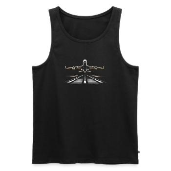 Flugzeug Flug Pilot Flugzeug Fluggesellschaft - Männer Premium Bio Tank Top - Schwarz - Vorne - AI Model Male 178 light (178cm)