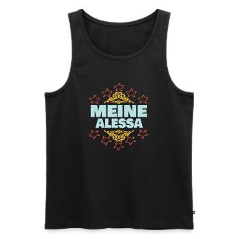 Ehefrau Alessa - Männer Premium Bio Tank Top - Schwarz - Vorne - AI Model Male 178 light (178cm)