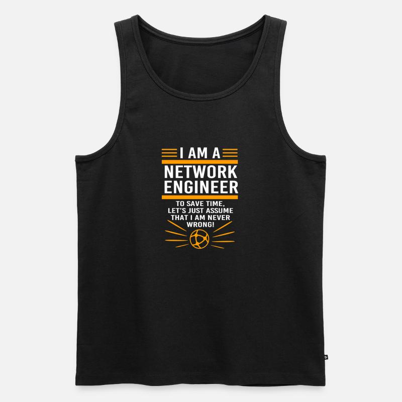 Netzwerk Informatiker Programmierer Admin - Männer Premium Bio Tank Top - Schwarz