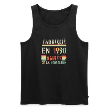 Fabriqué en 1920 – Année de Perfection - Débardeur bio Premium Homme - noir - Devant - Michal (187cm)