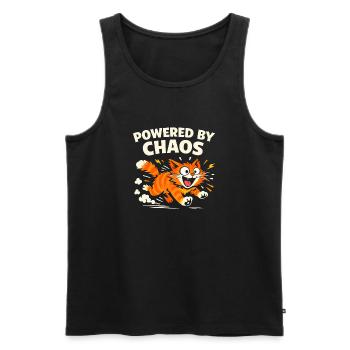 Orange Cat Chaos Funny Cat Orange Tabby Meme - Men's Premium Organic Tank Top - black - Front - AI Model Male 178 light (178cm)