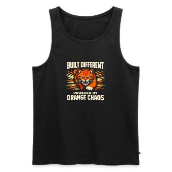 Orange Cat Chaos Funny Cat Orange Tabby Meme - Men's Premium Organic Tank Top - black - Front - AI Model Male 178 light (178cm)