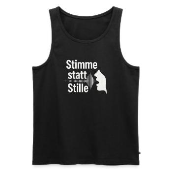Stimme statt Stille Meinungsfreiheit Spruch - Männer Premium Bio Tank Top - Schwarz - Vorne - Michal (187cm)