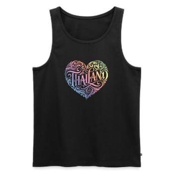 Thailand Heart Colorful - Men's Premium Organic Tank Top - black - Front - AI Model Male 178 light (178cm)