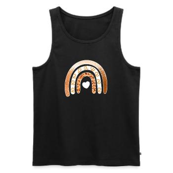 Leopard-Regenbogenherz-Arc - Männer Premium Bio Tank Top - Schwarz - Vorne - AI Model Male 178 light (178cm)