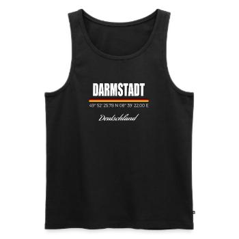 Darmstadt - Männer Premium Bio Tank Top - Schwarz - Vorne - Michal (187cm)