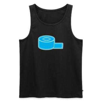 Klebeband Tape Rolle Outline - Männer Premium Bio Tank Top - Schwarz - Vorne - AI Model Male 178 light (178cm)