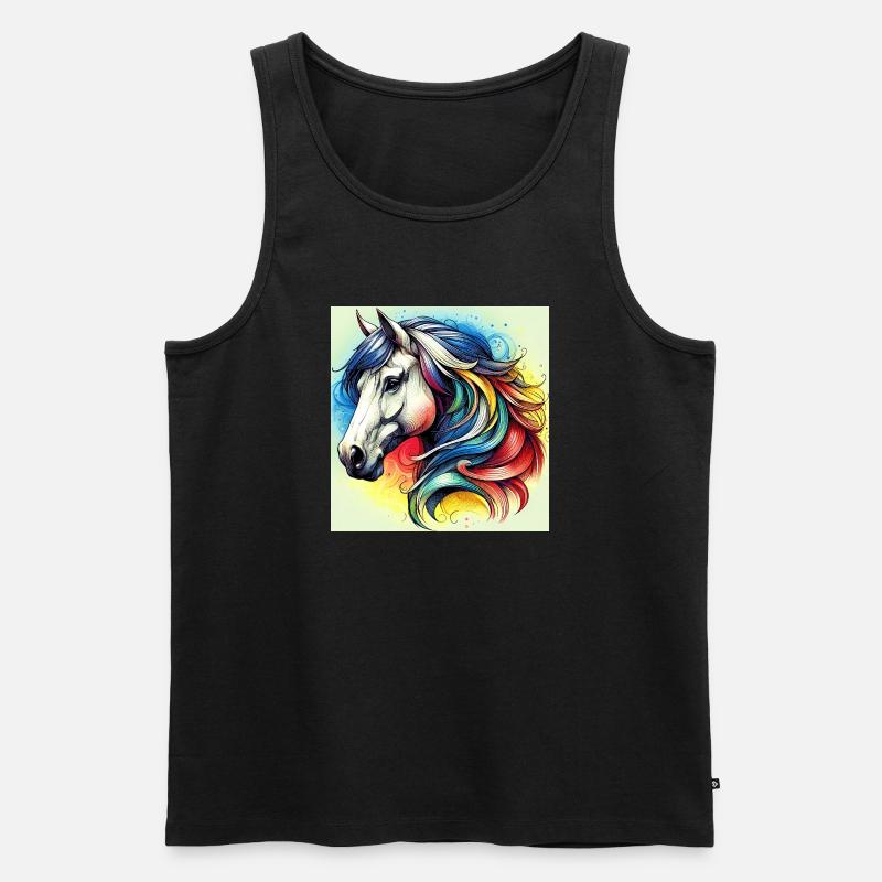 Pferd - Männer Premium Bio Tank Top - Schwarz