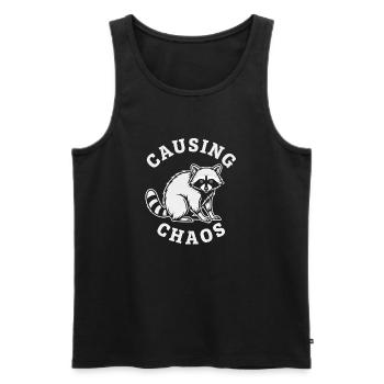 Chaotischer Waschbär Causing Chaos - Männer Premium Bio Tank Top - Schwarz - Vorne - Michal (187cm)