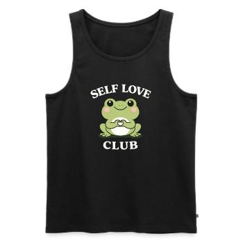 Self Love Frosch Shirt Cute Motivation - Männer Premium Bio Tank Top - Schwarz - Vorne - Michal (187cm)