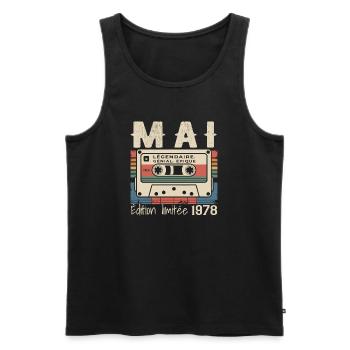 Mai 1978 - Débardeur bio Premium Homme - noir - Devant - Michal (187cm)