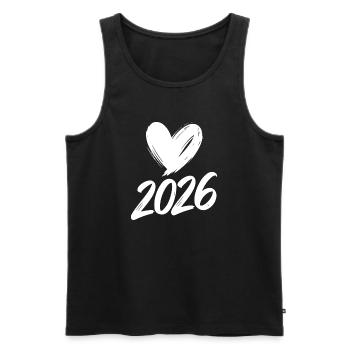 2026 Herz  - Männer Premium Bio Tank Top - Schwarz - Vorne - Michal (187cm)