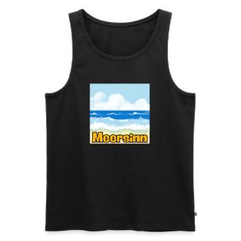 MEERSINN – STRAND, URLAUB & SONNE VIBES! 🏖️ - Männer Premium Bio Tank Top - Schwarz - Vorne - Michal (187cm)