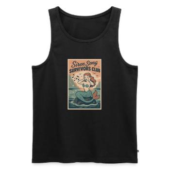 Le chant de la sirène survécu | Mythe de la sirène - Débardeur bio Premium Homme - noir - Devant - Michal (187cm)