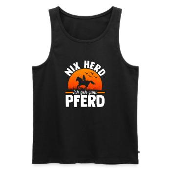 Reiten Pferdeliebhaber Reiterhof Pferde - Männer Premium Bio Tank Top - Schwarz - Vorne - AI Model Male 178 light (178cm)